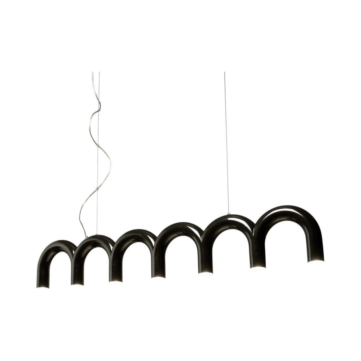Arch Line Pendant - arched suspension unifying a row of warm light pools