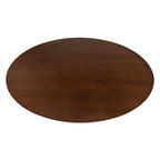 Oval Pedestal Dining Table - Wooden Top - natural wood grain