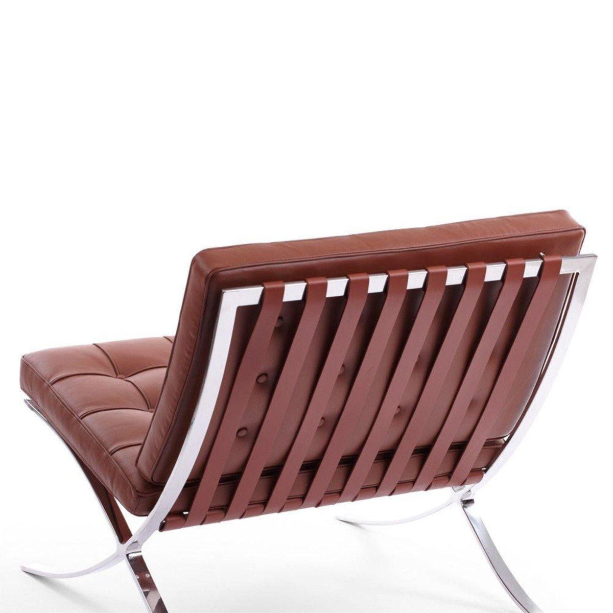 Barcelona Chair - hand-tufted cushion detail on the leather-style upholstery