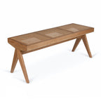 Pierre Jeanneret Bench - hand-woven cane