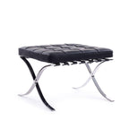 Barcelona Stool - Mies van der Rohe-inspired ottoman in leather-style upholstery