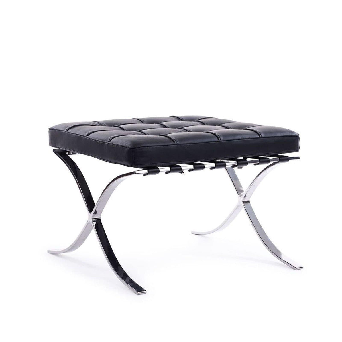 Barcelona Stool - Mies van der Rohe-inspired ottoman in leather-style upholstery