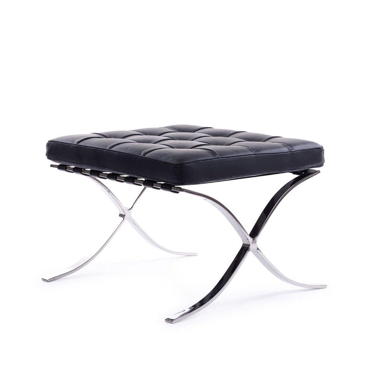Barcelona Stool - height-matched to the Barcelona Chair for full recline