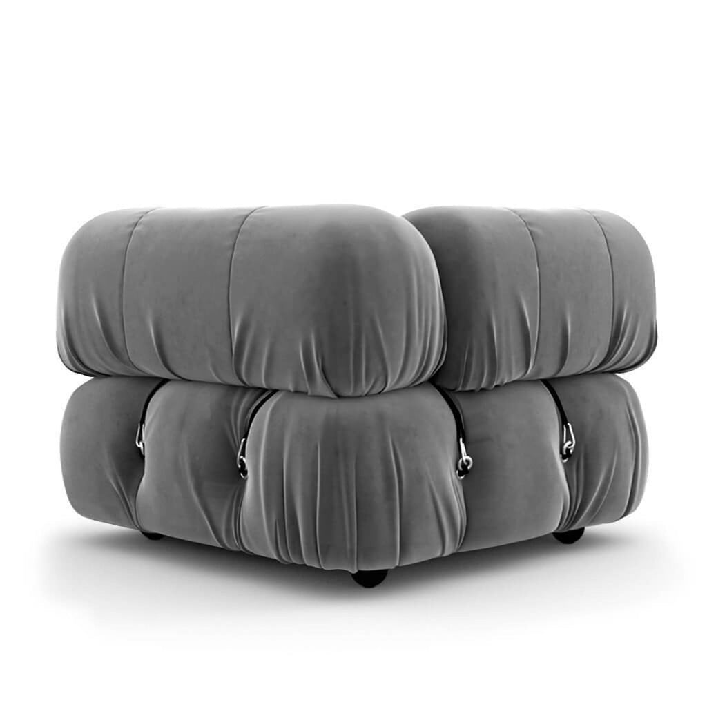 Camaleonda Corner Module in Grey Velvet | Nue Modern