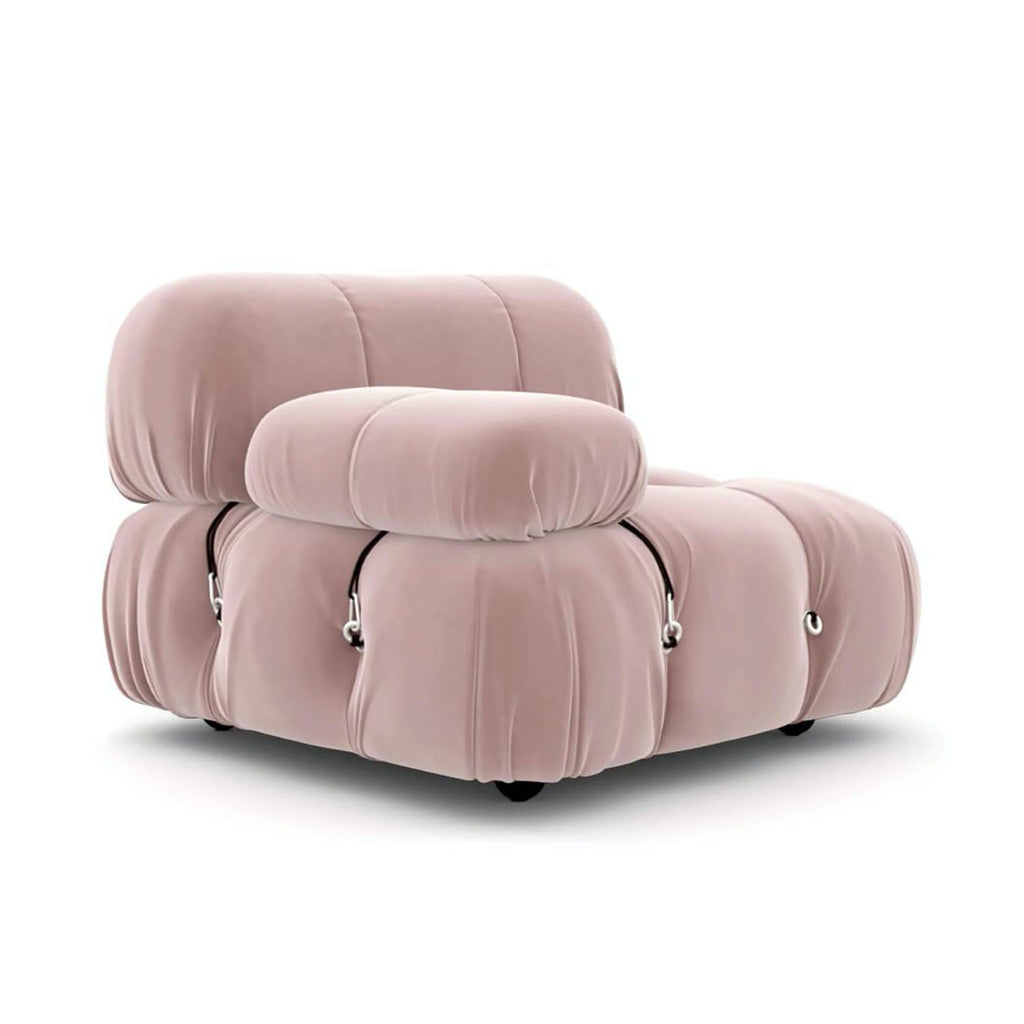 Camaleonda Left Armrest Module in pink velvet | Nue Modern