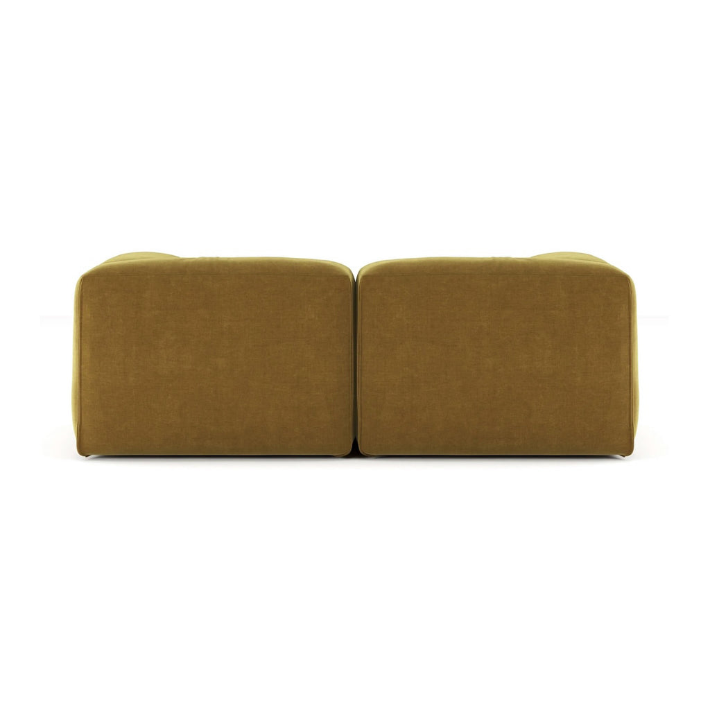Le Mura 2-Seater Sofa - floor-hugging platform and rounded volumes