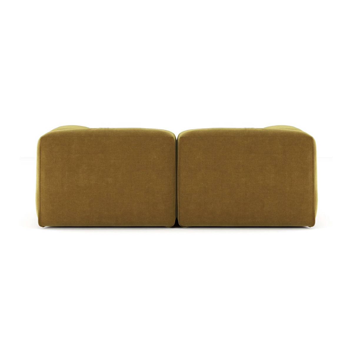 Le Mura 2-Seater Sofa - floor-hugging platform and rounded volumes