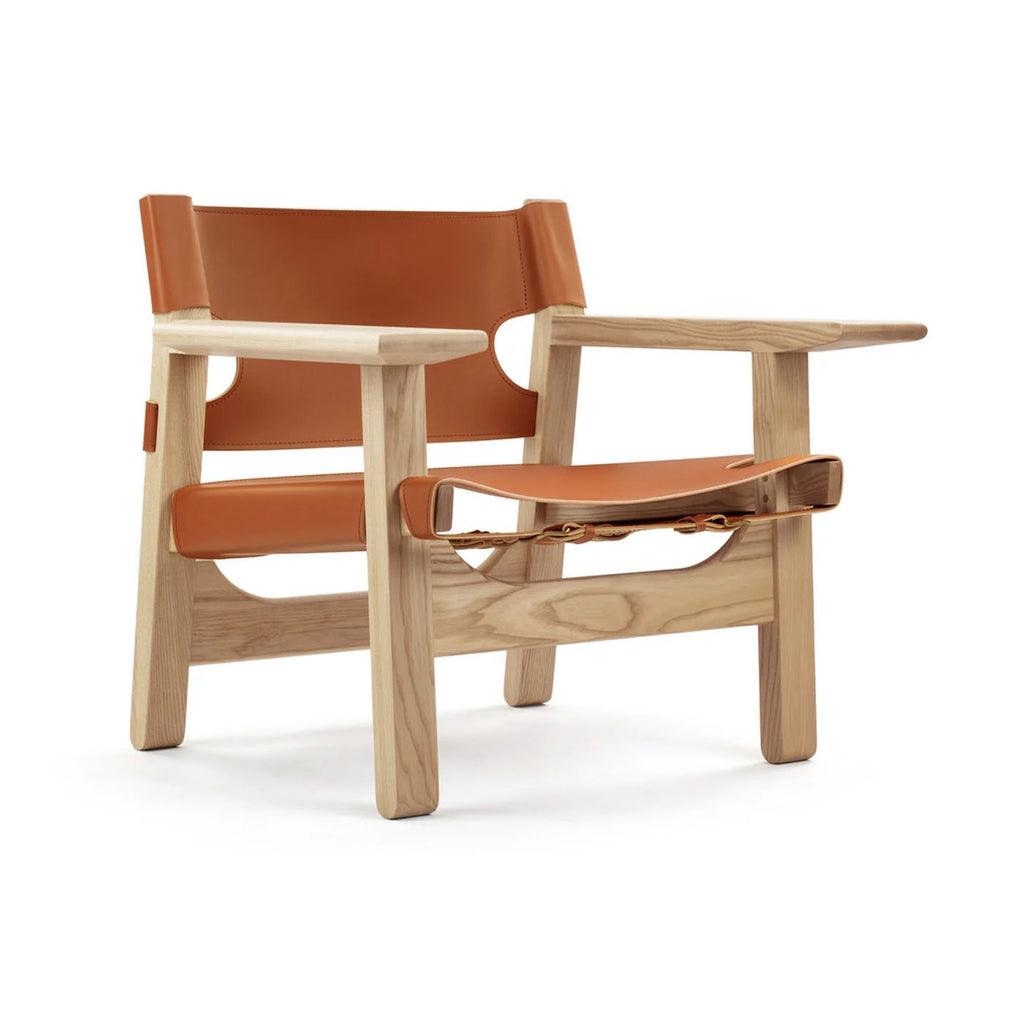 Spanish Chair - wide solid wood frame with saddle leather seat and back