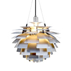 Artichoke Lamp - tiered leaf shades in stainless steel, white or copper