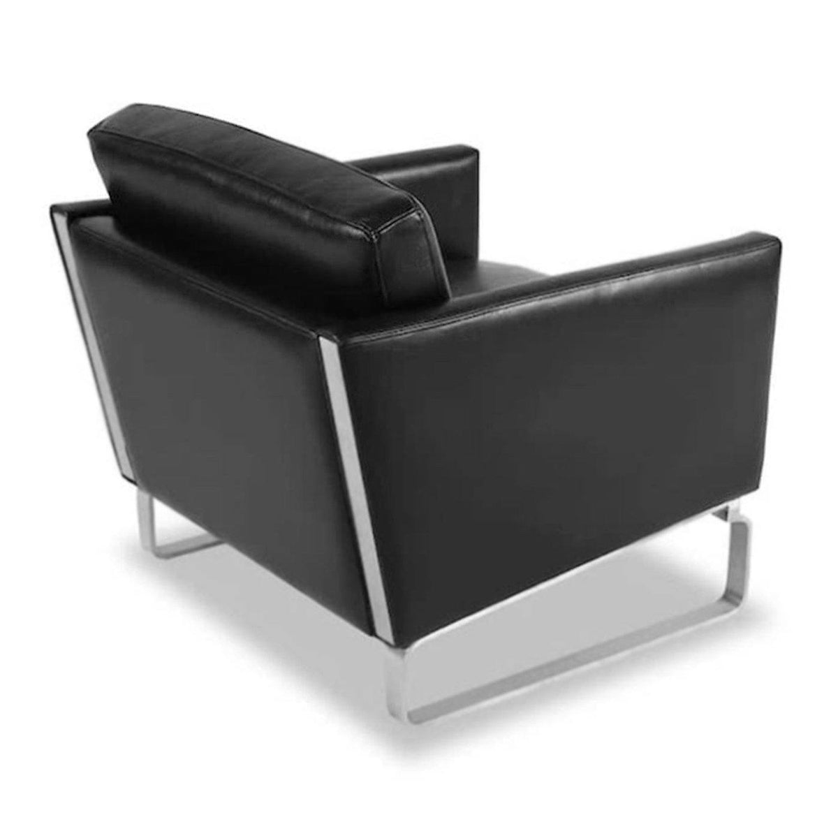 three-quarter back view of the CH101 Armchair | Nue Modern