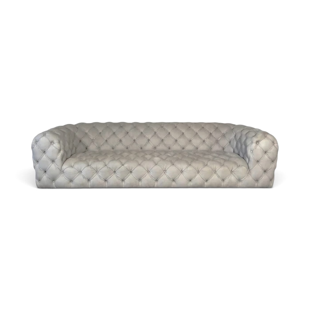 Chester Moon 3-Seater Sofa - front view of the capitonné quilting