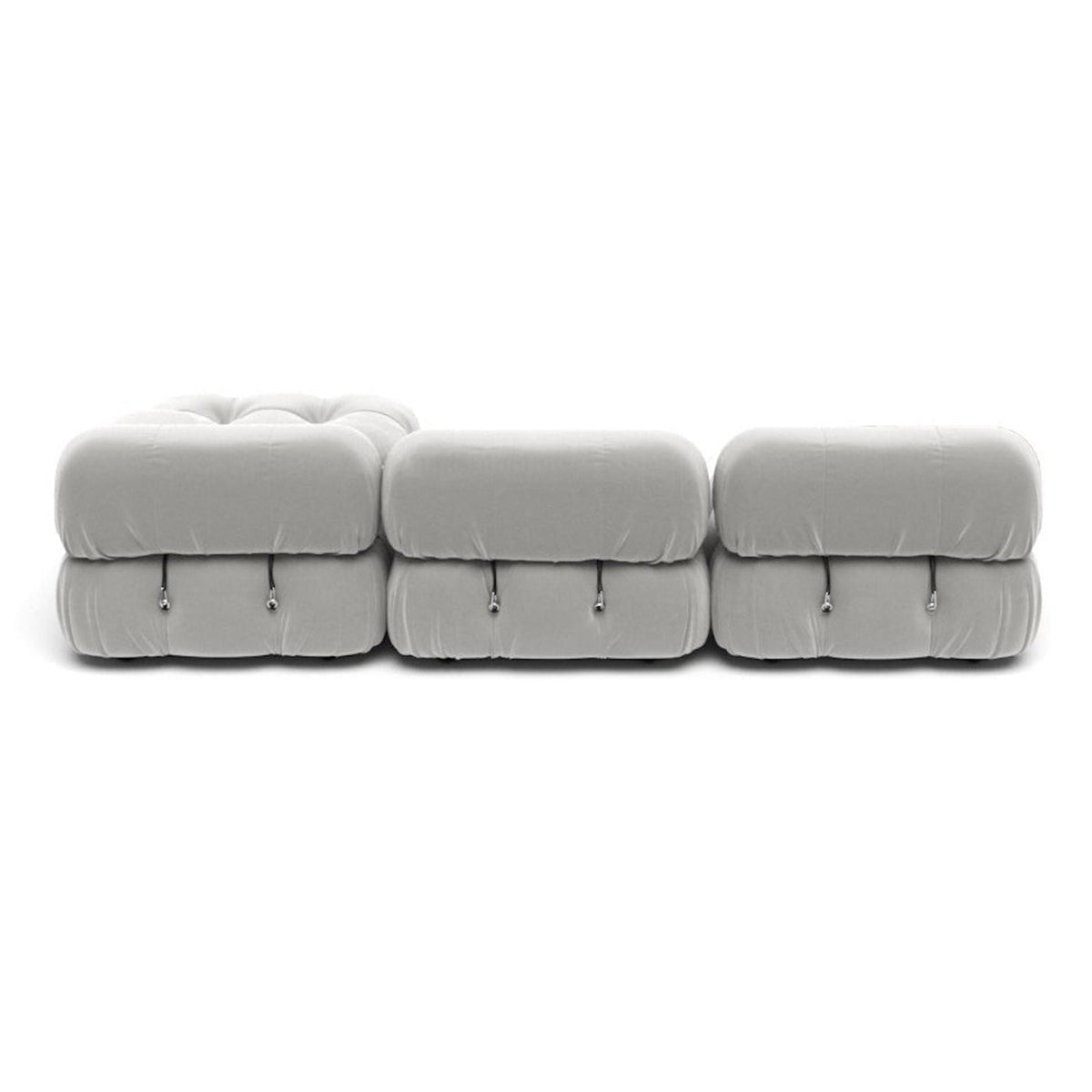 Bellini 3-Seater Sofa & Ottoman - deep seats framed by plump, rounded armrests