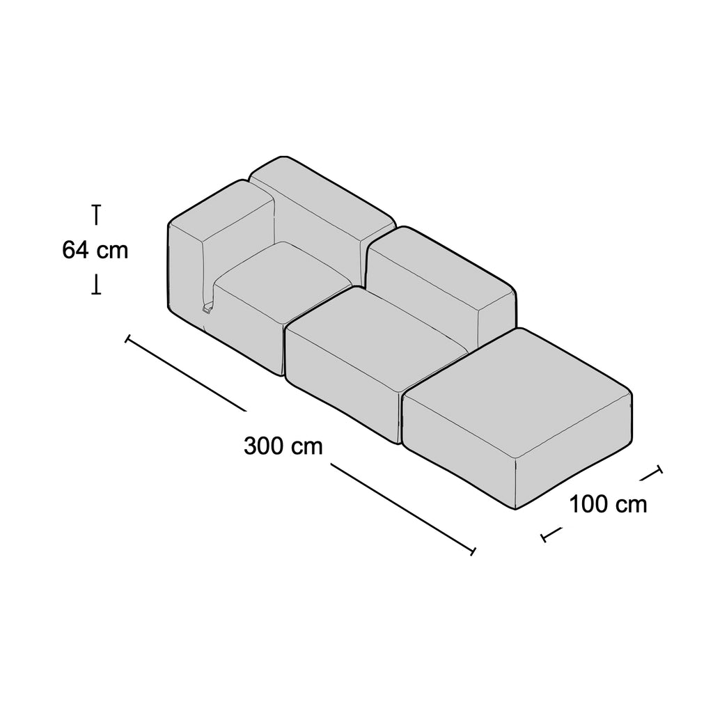 Le Mura Sofa Combo 2 - low modular sofa from Nue Modern
