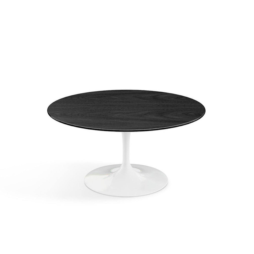 Pedestal Low Table - Wood Top - mid-century modern pedestal design