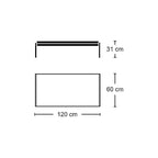 PK63 Coffee Table - minimal satin steel frame