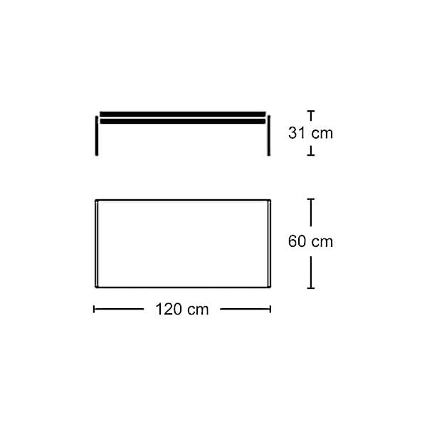 PK63 Coffee Table - minimal satin steel frame