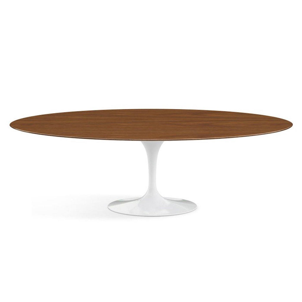 Oval Pedestal Dining Table - Wooden Top - Eero Saarinen-inspired oval wooden dining table