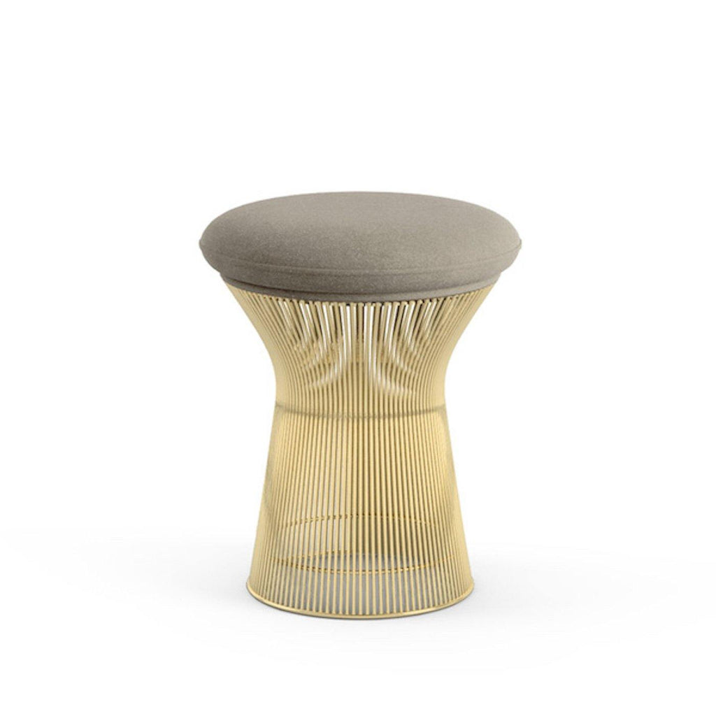 Platner Stool - upholstered seat on a base of fine vertical steel rods