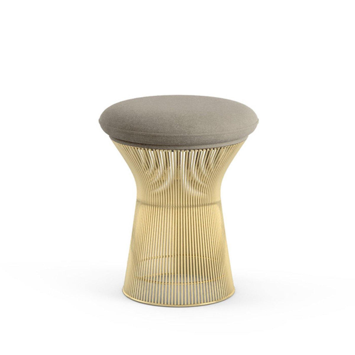 Platner Stool - upholstered seat on a base of fine vertical steel rods