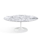 Oval Pedestal Coffee Table - Marble Top - available in Carrara, Arabescato, Calacatta Oro and more