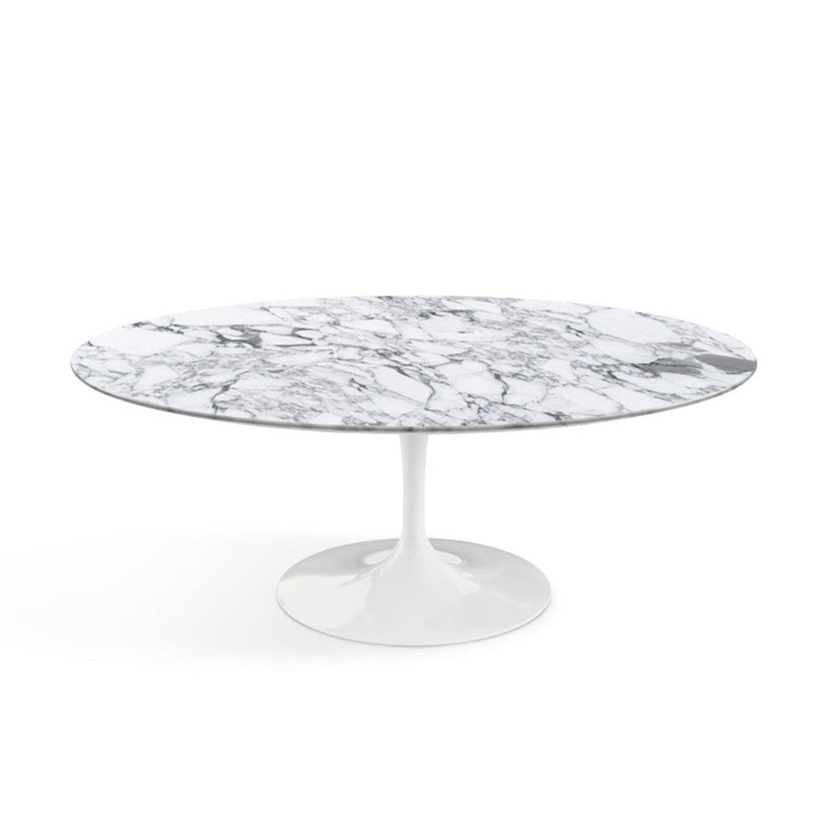 Oval Pedestal Coffee Table - Marble Top - available in Carrara, Arabescato, Calacatta Oro and more