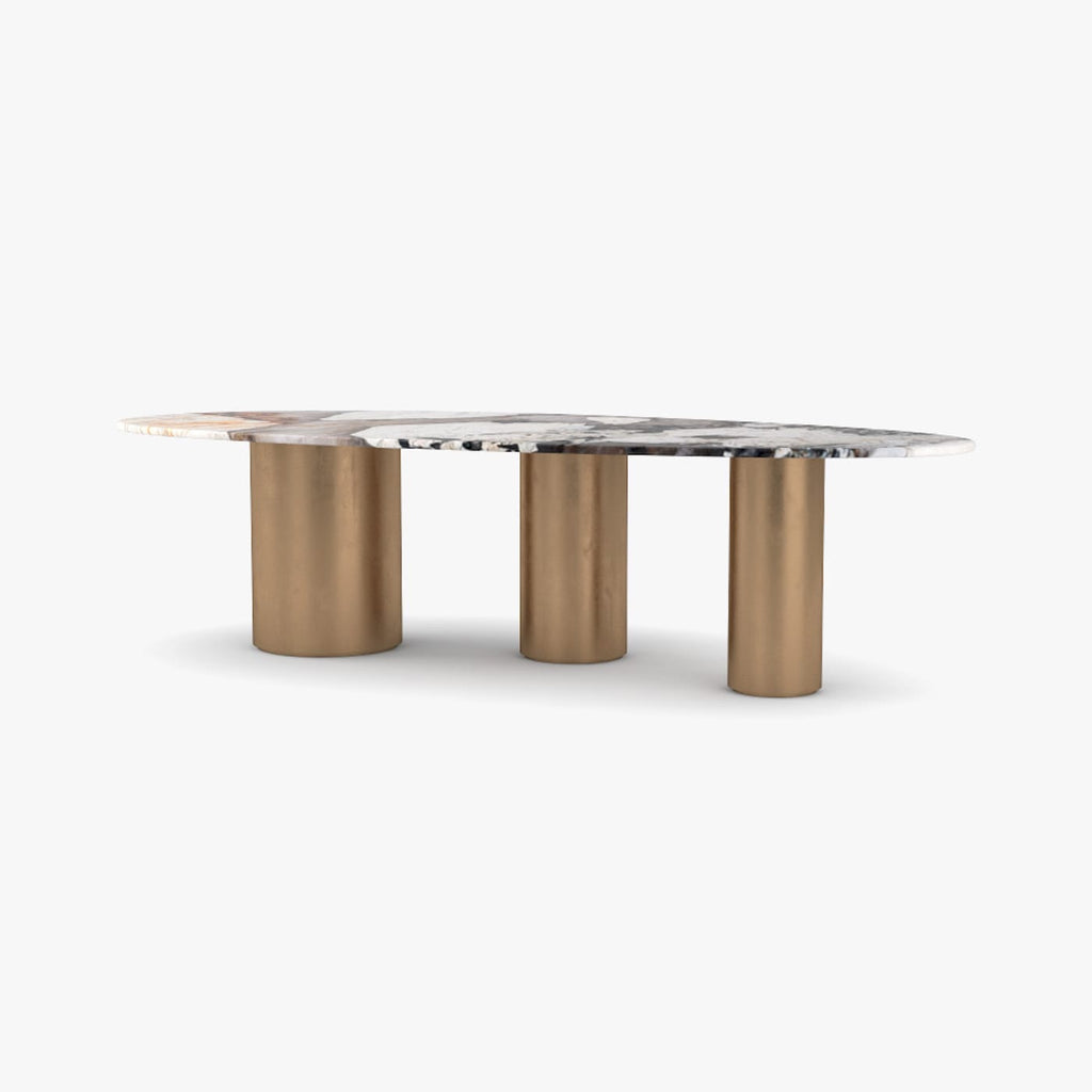 Luca Dining Table - marble or granite top on a metal base