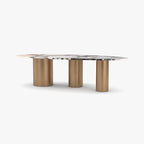 Luca Dining Table - marble or granite top on a metal base
