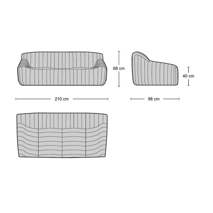 Cinna 3-Seater Sofa - three-seater lounging sofa from Nue Modern
