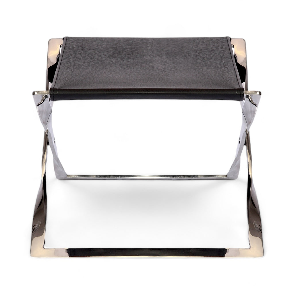 PK91 Stool - folding X-frame stool with a taut sling seat