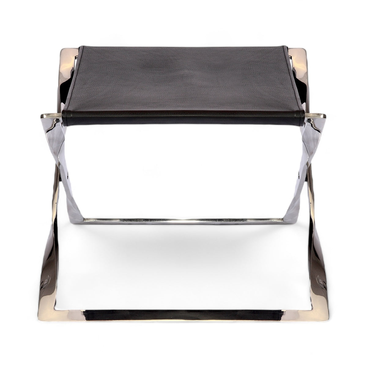 PK91 Stool - folding X-frame stool with a taut sling seat