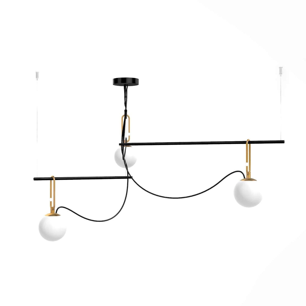 NH Suspension - pendant with a glowing glass diffuser