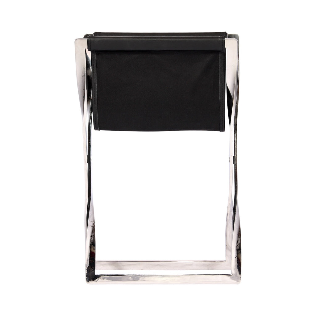 PK91 Stool - crossed satin steel frame