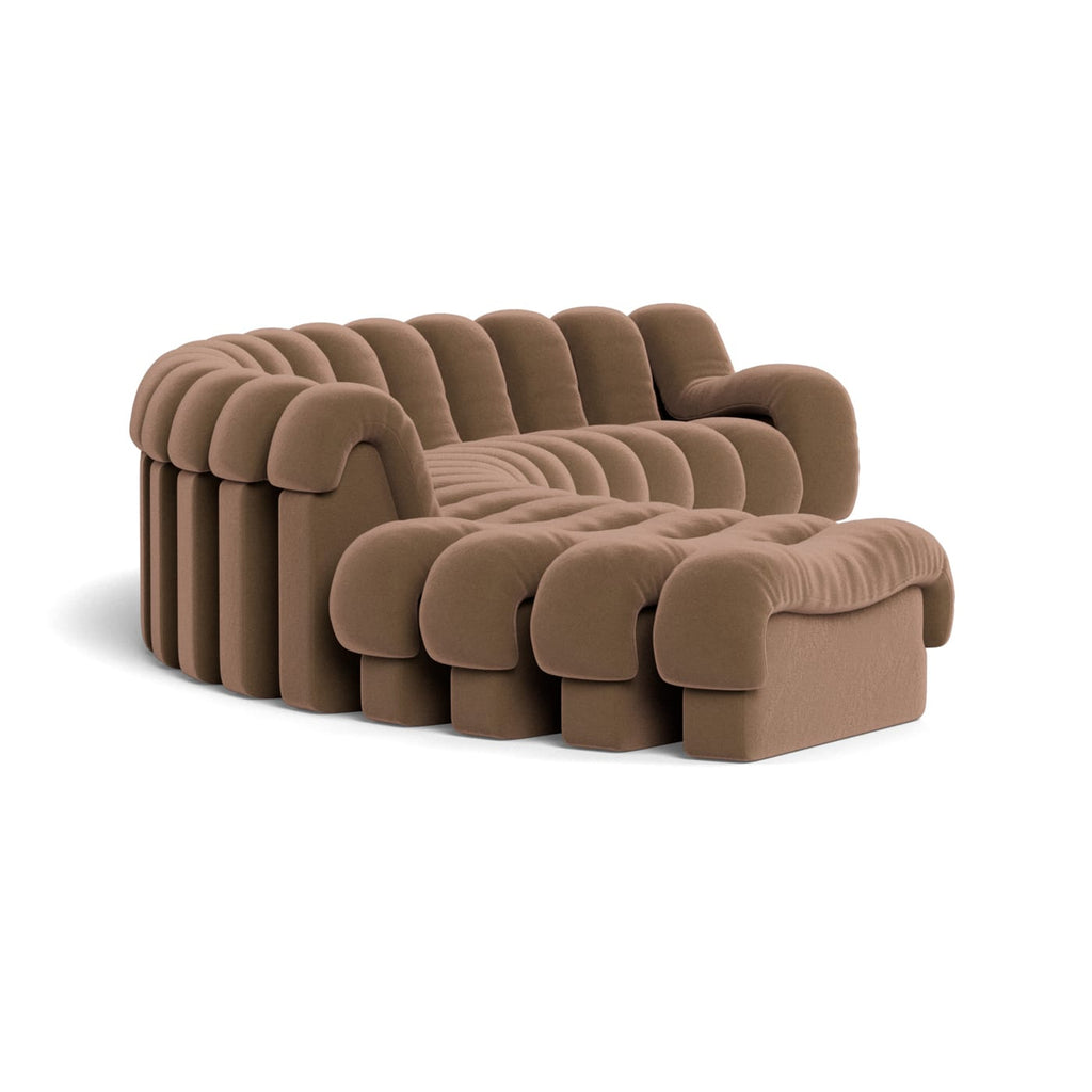 DS-600 Modular Sofa in brown velvet - side view | Nue Modern
