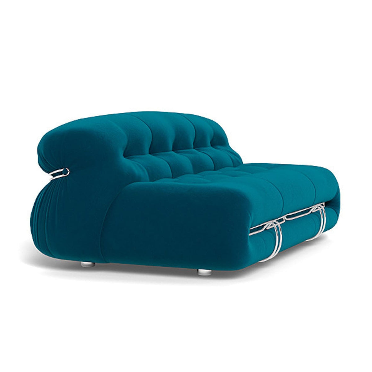 Soriana 2-Seater Sofa - gathered, quilted upholstery cinched by a signature chrome wire clasp