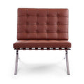 Barcelona Chair - Mies van der Rohe-inspired lounge chair with a chromed X-frame