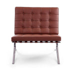 Barcelona Chair - Mies van der Rohe-inspired lounge chair with a chromed X-frame