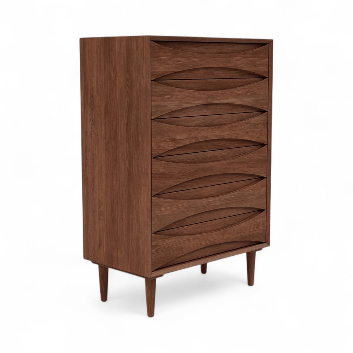 Vodder Tallboy - crisp drawer fronts with fine pulls
