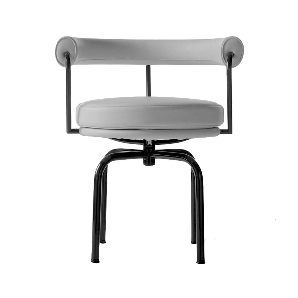 LC7 Swivel Chair - swivel chair with tubular steel legs and padded round seat