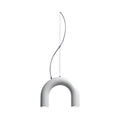Arch Single Pendant - curved arm suspension light in white, nude, blue or black
