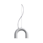 Arch Single Pendant - curved arm suspension light in white, nude, blue or black