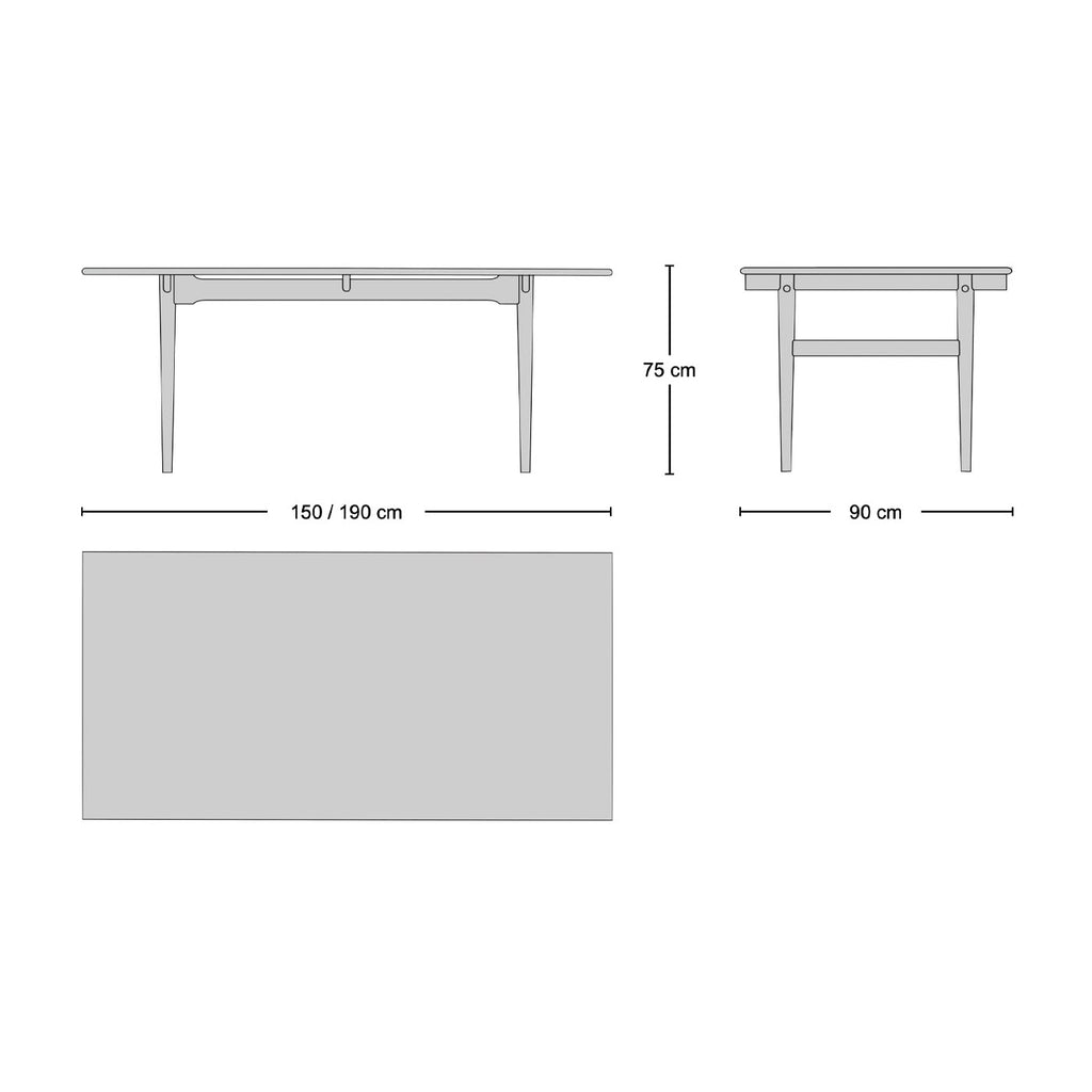 CH327 Dining Table - solid wood dining table from Nue Modern
