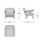 Capitol Armchair - wooden armchair with deep upholstered cushions