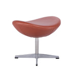 Egg Footstool in Dark Tan Leather - Arne Jacobsen inspired | Nue Modern 