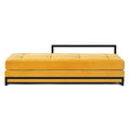 Eileen Gray Daybed in yellow and black on a tubular steel frame