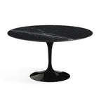 Pedestal Dining Table - Marble Top - legroom at every seat