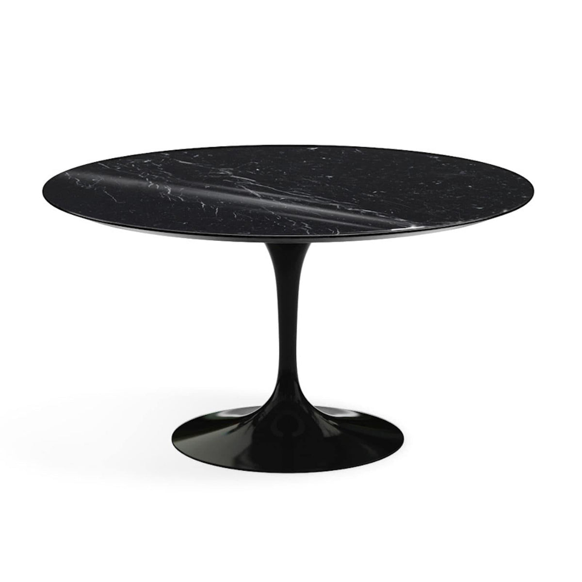 Pedestal Dining Table - Marble Top - legroom at every seat