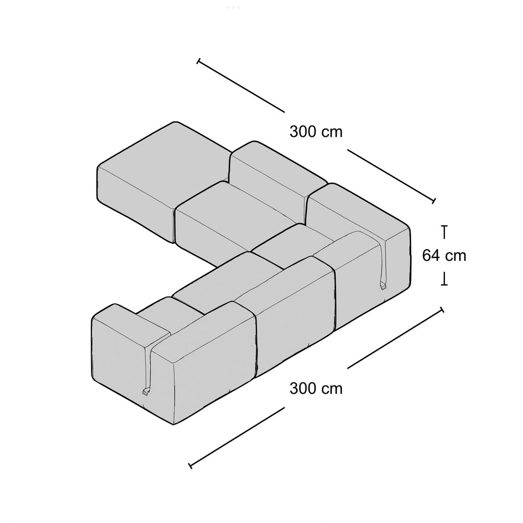 Le Mura Sofa Combo 5 - low modular sofa from Nue Modern
