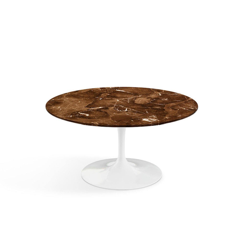 Pedestal Low Table - Marble Top - available with a Calacatta Oro marble top