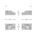 DS 1025 Sofa - upholstered stepped seats
