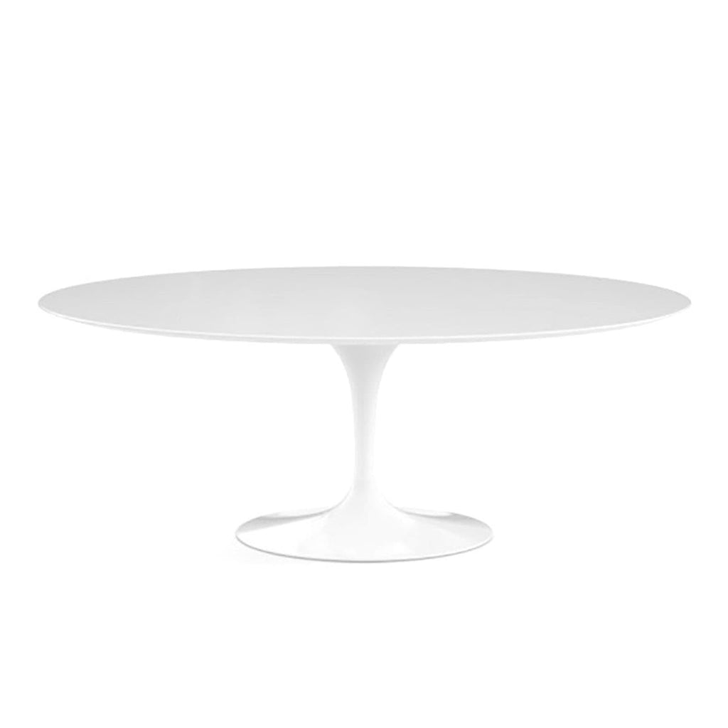 Oval Pedestal Dining Table - legroom at every seat